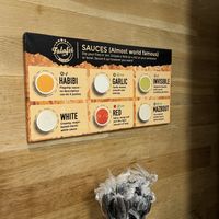 Salsas (no todas veganas)  at Falafel Inc in Washington