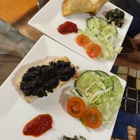 Starters, the mushroom on bread is amazing!!!   at Cape To Cairo in Shildon