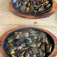 Jerk style vegan chicken and mushroom and aubergine. Too salty. Couldn’t taste any other flavours other than salt and thyme.   at Cape To Cairo in Shildon