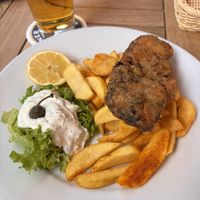 Vegan fish and chips - I didn’t like that much...  at Oscar Wilde's in Freiburg