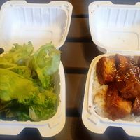 Tofu with rice, side salad at Sam's Kitchen in Honolulu