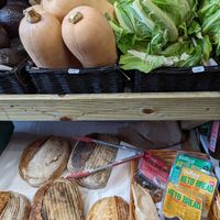 fresh produce and bread at The Community Larder  in East London