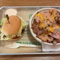 Hangry fries and classic burger  at Next Level Veggie Grill – Ballard in Seattle