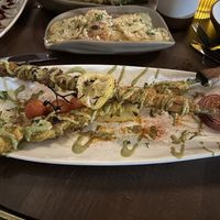 The “chicken” kebab  at Anixi in New York City