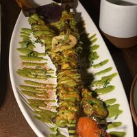 “Chicken” skewers  at Anixi in New York City