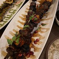 Tofu and mushroom skewers   at Anixi in New York City