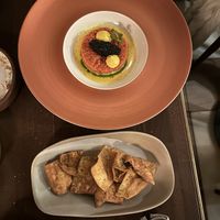 'Tuna' mezze with pita chips   at Anixi in New York City