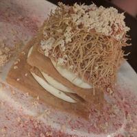 Vanilla cream and philo layered dessert at Anixi in New York City