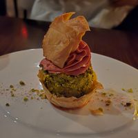 Raspberry and Pistachio Baklava Cheesecake at Anixi in New York City