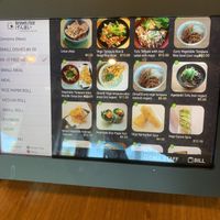 Meat free section on tablet. Large selection and can keep scrolling for more choices. Clearly labelled vegan and vegetarian plates and dishes.   at Brown Rice in Noosaville