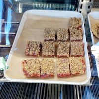 Strawberry crumble bars at The Pig and the Plow Farmstead Bakery in Fort Collins