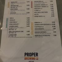 Menu   at Proper Brewing & Burger Co in Moab