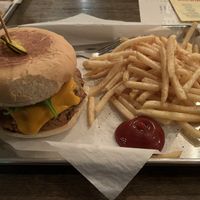 Burger and fries  at Proper Brewing & Burger Co in Moab
