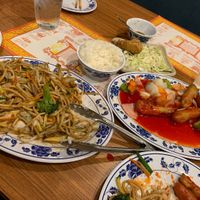 veggie drummies, sweet & sour chx, veggie lo meinnn at Guilin Chinese Restaurant in Tucson