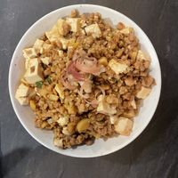 Mapo tofu  at Vegan Ramen めぐり in Asahikawa