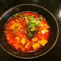 Superspicy miso at Vegan Ramen めぐり in Asahikawa