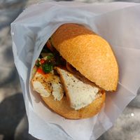 Vegan tofu banh mi at Rossie Banhmi in Hawthorn