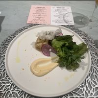 Apple terrine with rice cracker   at Hug & Kiss Cafe in Tokyo