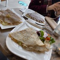 Vegan savoury crepe and vegan apple crepe  at Quick Crepes in Bury
