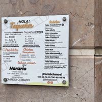 Menu outside  at Teke Pisco in Gran Canaria