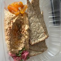 Vegan pita and hummus   at Silver Diner  in Washington