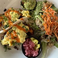 Just Egg tacos  at Silver Diner  in Washington