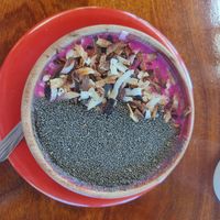 Smoothie bowl with oat milk and no granola at Tranquilo Cafe in Corn Islands