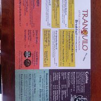 Breakfast Menu at Tranquilo Cafe in Corn Islands