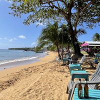 Calm & clean beach to go swimming right from the restaurant  at Tranquilo Cafe in Corn Islands
