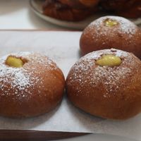 The buns on displayy  at Fancy Pasticceria & Caffetteria in Florence