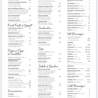 Menu  at Le Pain Quotidien - P St in Washington