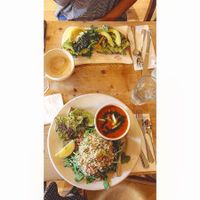Avocado toast and bakers lunch  at Le Pain Quotidien - P St in Washington
