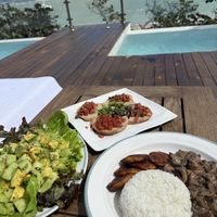 Mushroom curry, salad and bruschetta   at Casa Colonial Beach & Spa in Puerto Plata