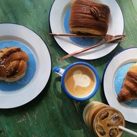 Pastries and coffee at British Patagonia in North London