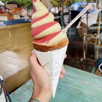 Swirl strawberry and pistachio 10/10  at British Patagonia in North London