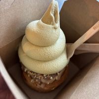 Take away Ferrero Roche croissant with pistachio ice cream    at British Patagonia in North London