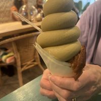 Pistachio croissant cone   at British Patagonia in North London