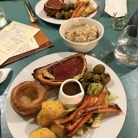 Vegan Sunday roast   at British Patagonia in North London