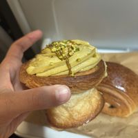 Pistachio cream pastry  at British Patagonia in North London