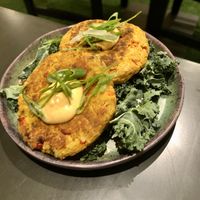 Crabless cakes   at Plantasia Eatery in Flagstaff