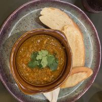 Broccoli 🥦 bell pepper bisque   at Plantasia Eatery in Flagstaff
