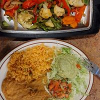 Vegetarian Fajitas without cheese and sour cream at Senor Salsa in Bartlesville
