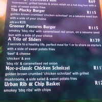 Description of my food  at Bertha's Restaurant in Cape Town