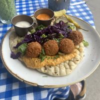 Open falafel   at Megan's in Welwyn Garden City