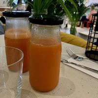 Freshly pressed juice. Interesting combination but nevertheless super tasty and healthy!  at Blumental in Berlin