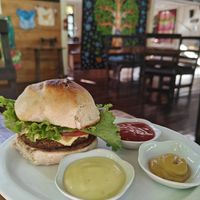 Rock Star Artisanal Burger & Homemade Vegan Mayo at Cafe-Bazar OM - temporarily closed in Monteverde