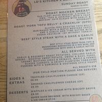 Menu at LD's Kitchen - The Black Heart in North West London