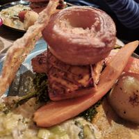 The Tofu "belly pork" with a tasty coating and the cool crackling. at LD's Kitchen - The Black Heart in North West London