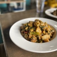 Vegan Potato Lasagnaa  at Chez Olga in Grand Rapids