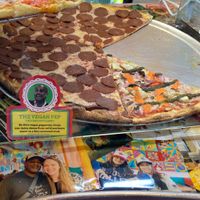 "The Vegan Pep" (plus a slice of "V is for Vegan") at Two Boots Pizza - UES in New York City